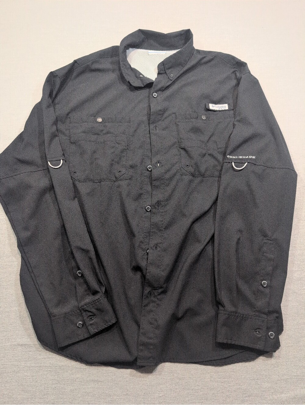 Columbia PFG XLTG black Omni-Shade fishing shirt